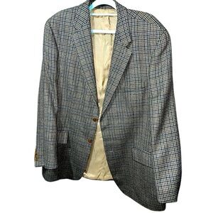 Vintage Chaps Hounstooth 2 Button Blazer Sportcoat Office New Wool Professional